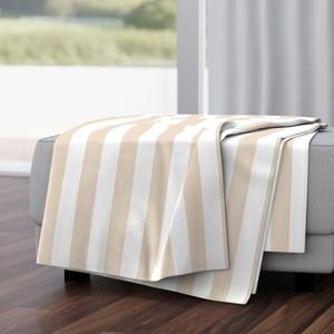 Classic 2 Inch Natural and White Modern Cabana Upholstery Stripes Interior Collection Interior Collection cabana striped throw blanket design