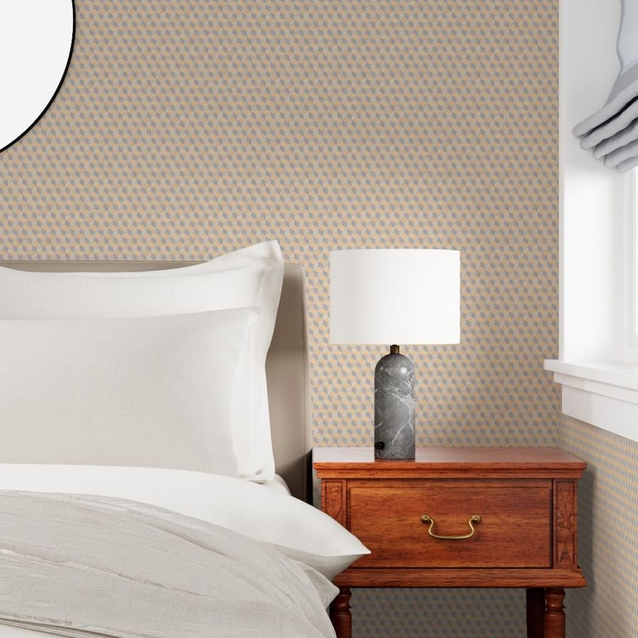 Small Geometric Wood Grain Cubes in Oak Ash and White Pine Panels Wallpaper wood veneer wallpaper