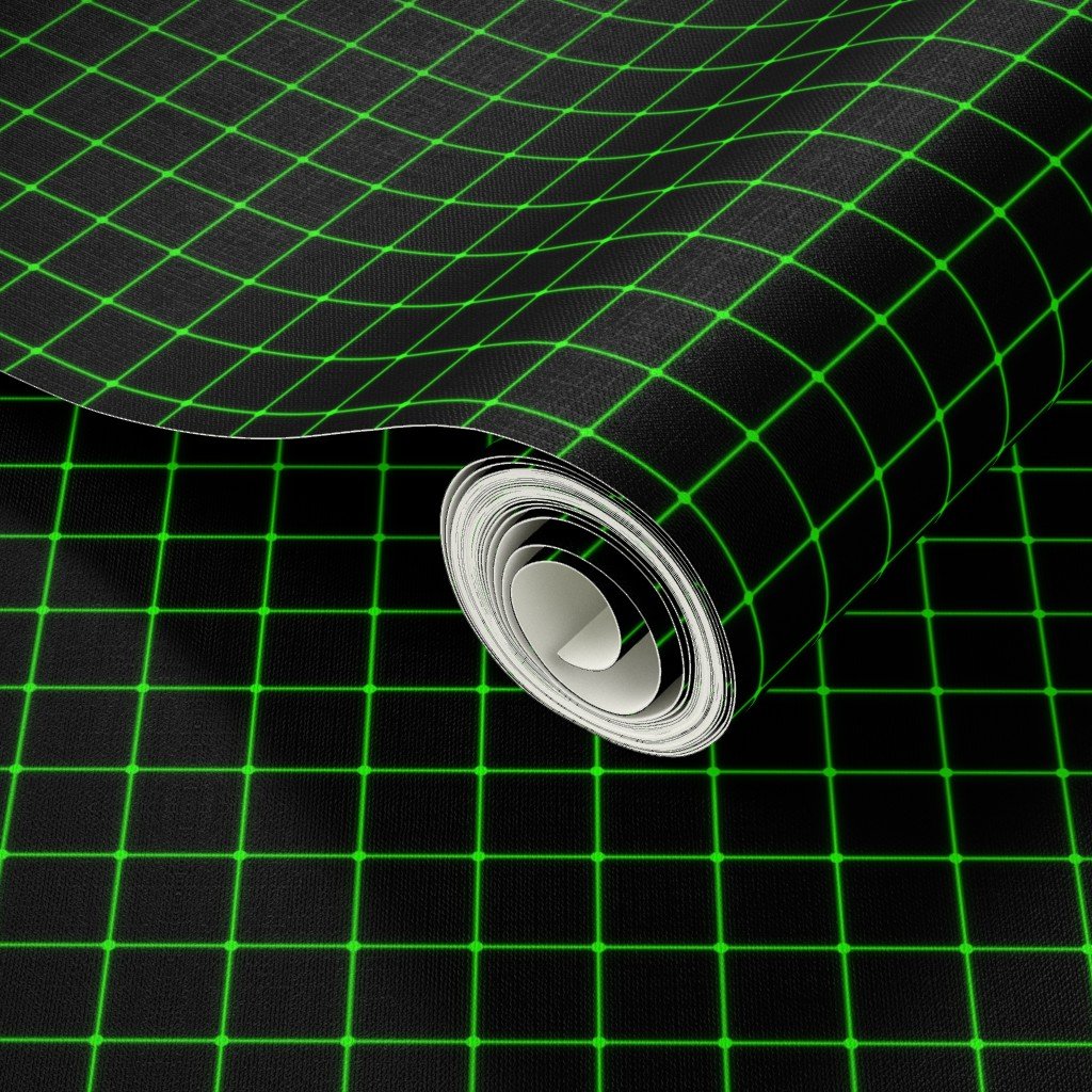 Small Matrix Optical Illusion Grid in Black and Neon Green Wallpaper neon green wallpaper