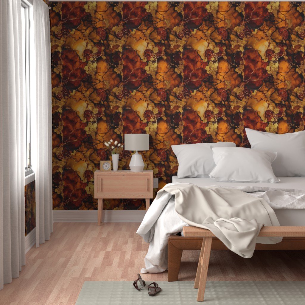 Amber and Gold Alcohol Ink 4 Wallpaper marbled pattern wallpaper