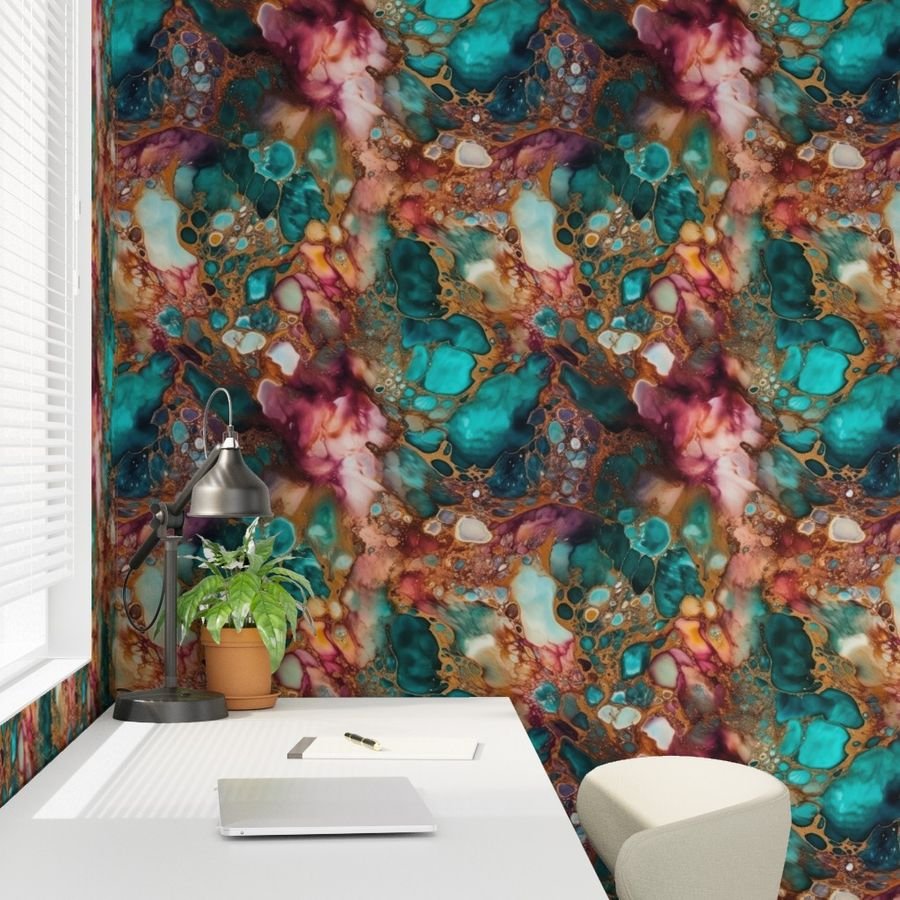 Opal Alcohol Ink 2 Wallpaper opal ink wallpaper