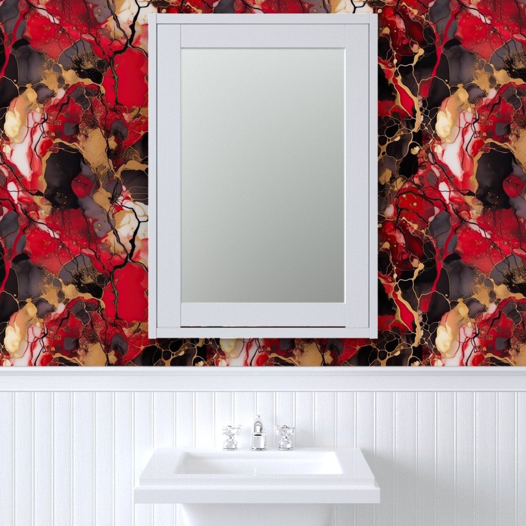 Red Black and Gold Alcohol Ink 3 Wallpaper swirling pattern wallpaper