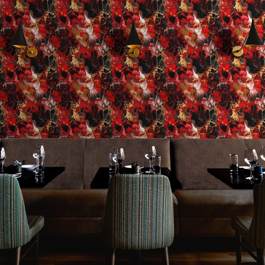 Red Black and Gold Alcohol Ink 4 Wallpaper swirling pattern wallpaper