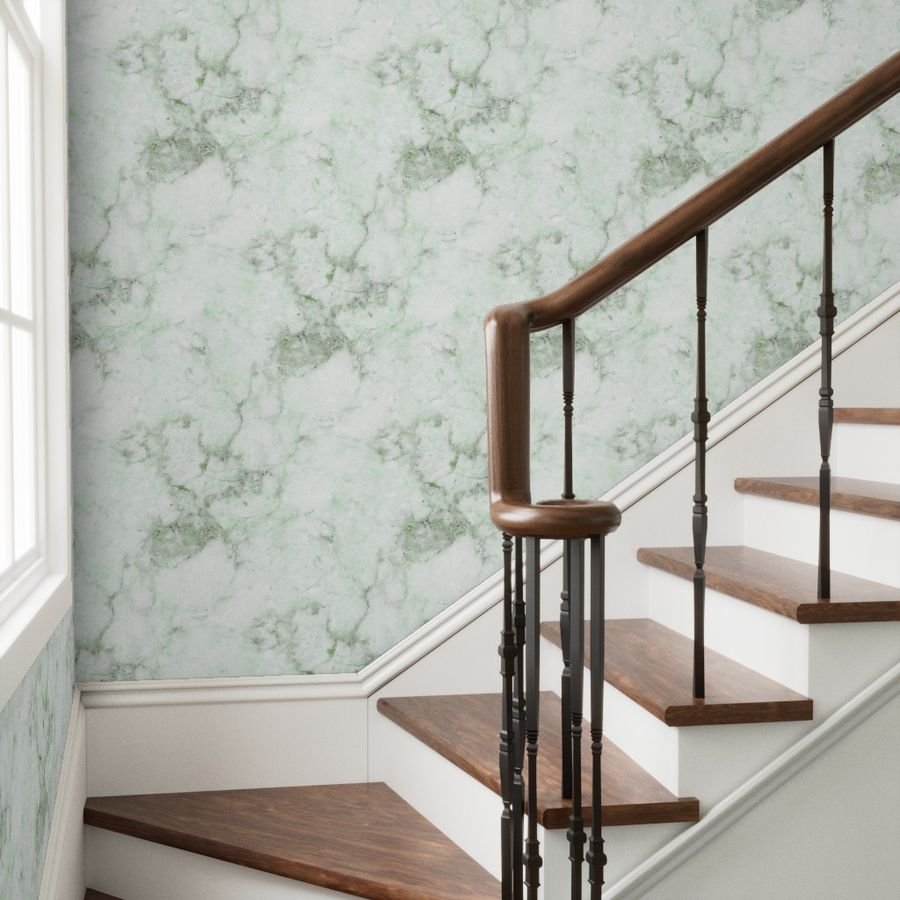 Marble Natural Stone Grey With Green Veining Quartz Wallpaper veined stone wallpaper