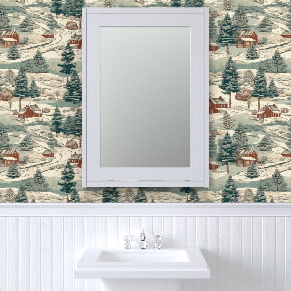 Small Montana Winter Cabins Montana with Evergreens Wallpaper montana winter cabin wallpaper