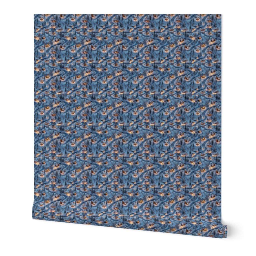 Small Scale Evening Glow - Night Before Christmas Wallpaper white christmas wallpaper