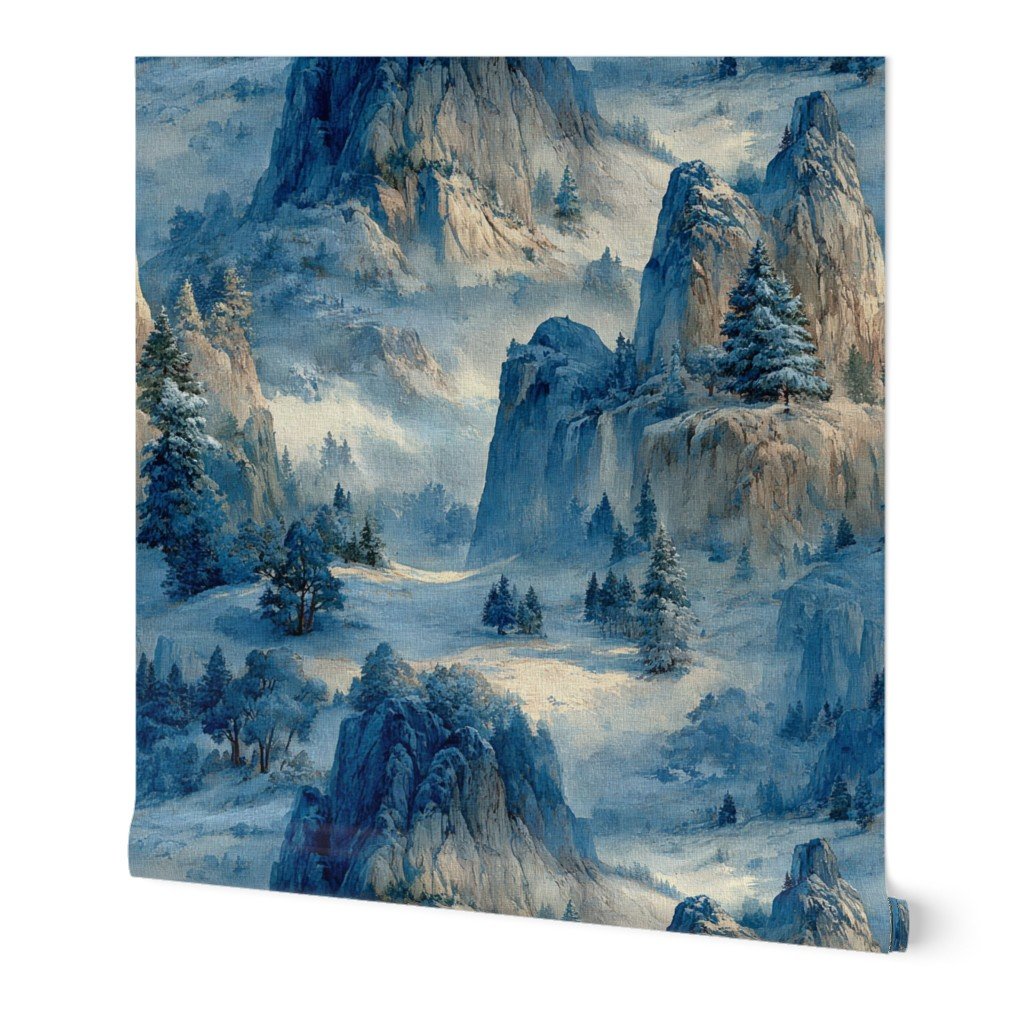 Yosemite National Park Winter Christmas Watercolor Scenic Wallpaper festive wallpaper