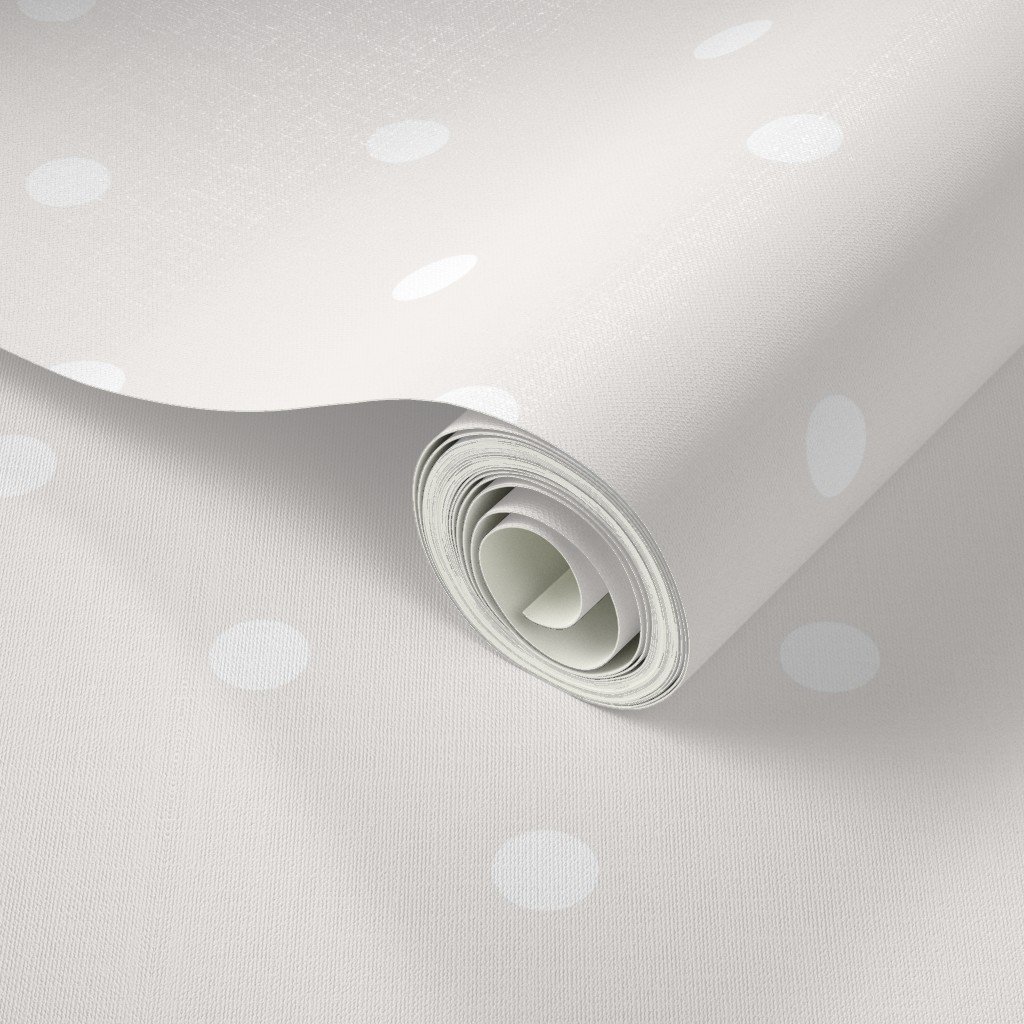 4 Inch Bone White Polka Dot Pattern Wallpaper dots wallpaper