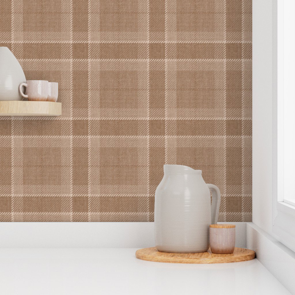 Light Abe t Wool-Texture Tartan Plaid Fabric Wallpaper design wallpaper