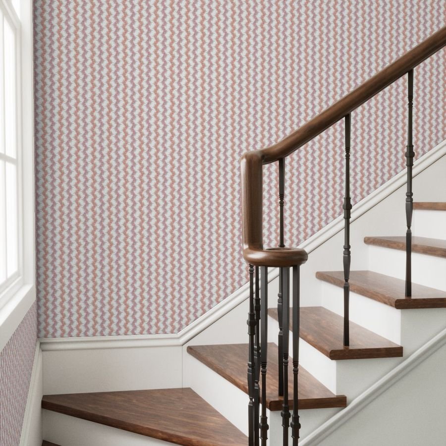 Vintage English Garden Tiny Two Tone Pink Rose Stripe Pattern on White W Wallpaper bridal wallpaper