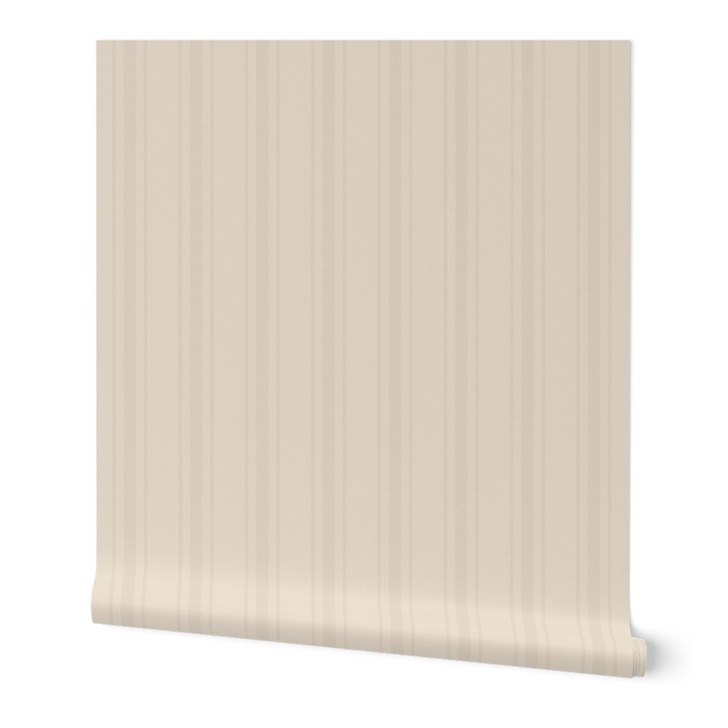 Tonal Soft Cream Tailored Ticking Stripe Cottage Farmhouse Wide Strip Wallpaper tonal stripe wallpaper