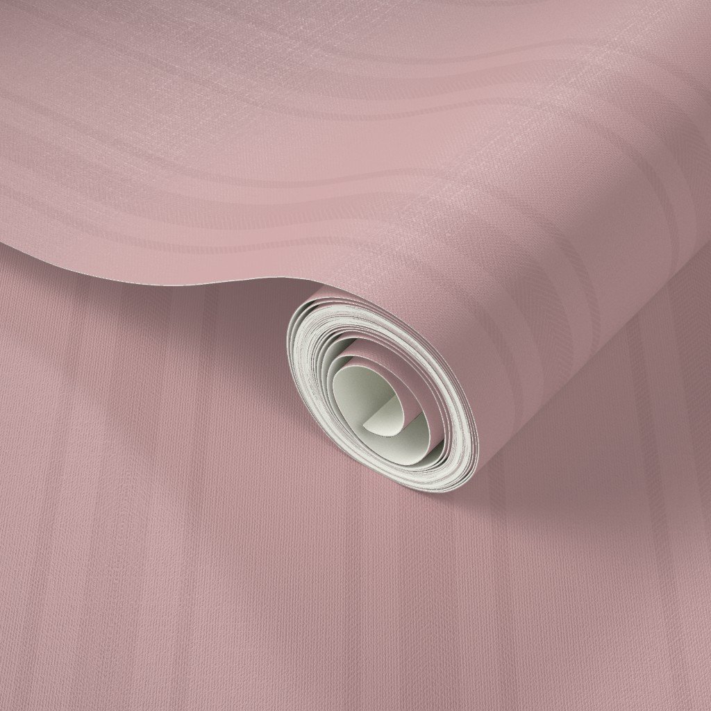 Tonal Dusty Rose Tailored Ticking Stripe Cottage Farmhouse Wide Strip Wallpaper tonal stripe wallpaper