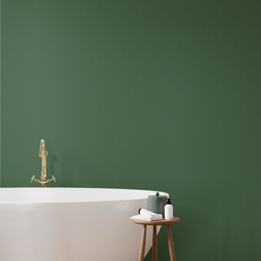 Classic White Pinstripe on Hunter Green Office Stripe Pattern Wallpaper green and white wallpaper