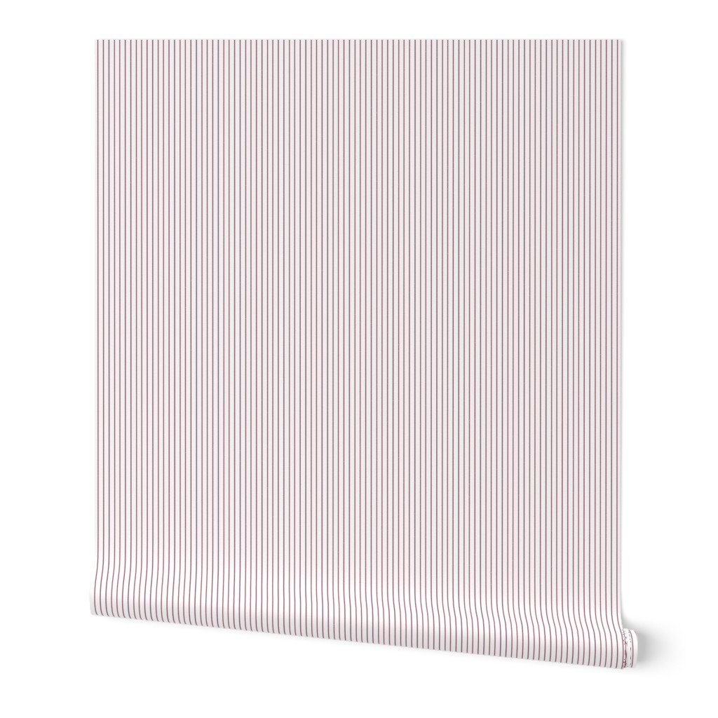 Classic Burgundy Pinstripe on White Office Stripe Pattern Wallpaper office fabric wallpaper