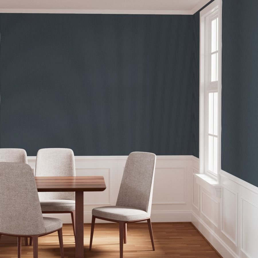 Classic White Pinstripe on Charcoal Gray Office Stripe Pattern Wallpaper gray and white wallpaper