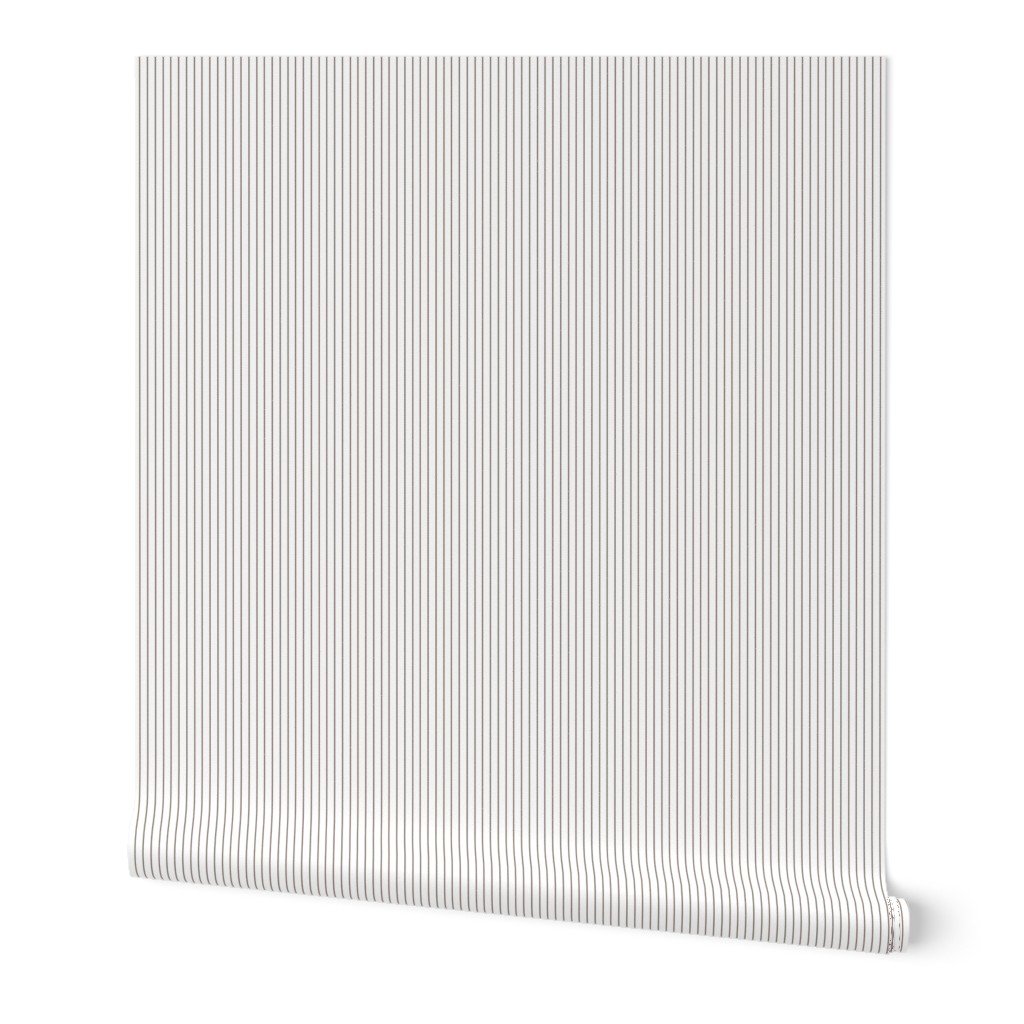 Classic Chocolate Brown Pinstripe on White Office Stripe Pattern Wallpaper brown and white wallpaper