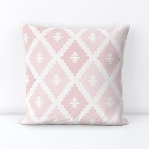 Large Sun Faded Mediterranean Diamond Pattern in Blush Shell Pink Design Collection Home Styling Collection earth tone throw pillow design