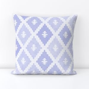 Large Sun Faded Mediterranean Diamond Pattern in Lavender Mist Blue Decor Collection Home Decor Collection lavender blue throw pillow design