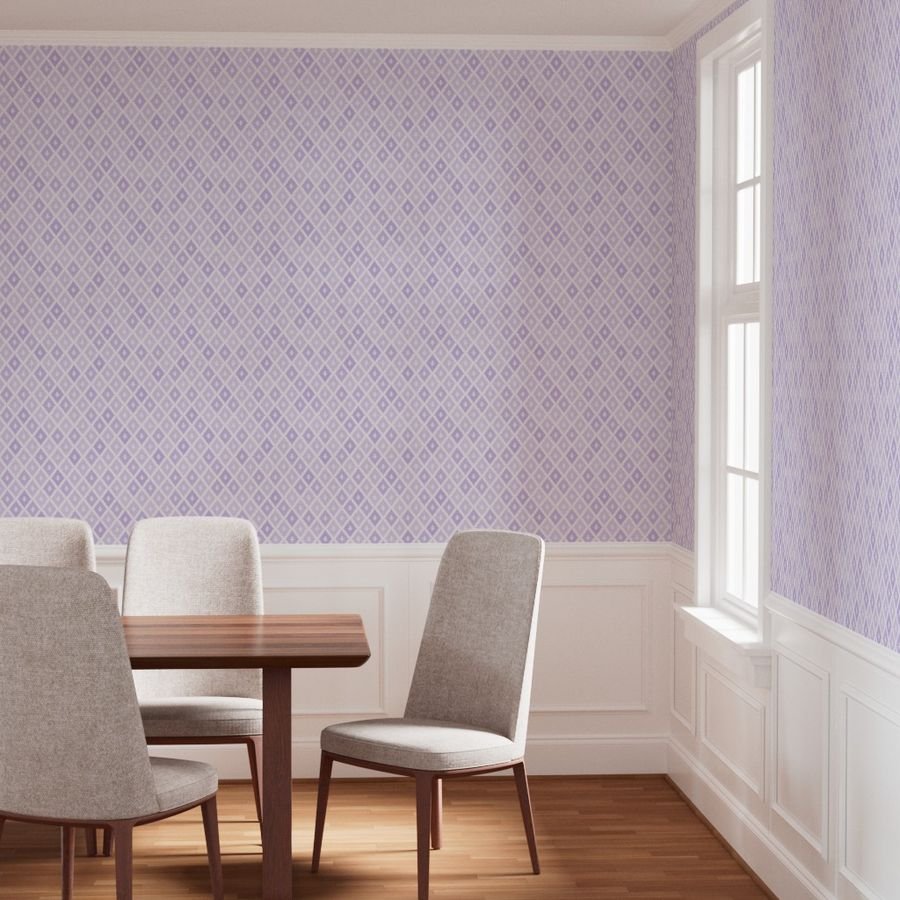 Small Sun Faded Mediterranean Diamond Pattern in Soft Orchid Lavender Decor Collection Interior Collection dusty lilac wallpaper