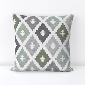 Large Weathered Sage Green Diamond Pattern in Charcoal Gray Interior Collection Decor Collection mint green throw pillow design