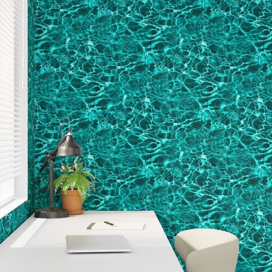 Curacao Playa Kenepa Electric Aqua Water Ripples Decor Collection Interior Collection electric aqua wallpaper