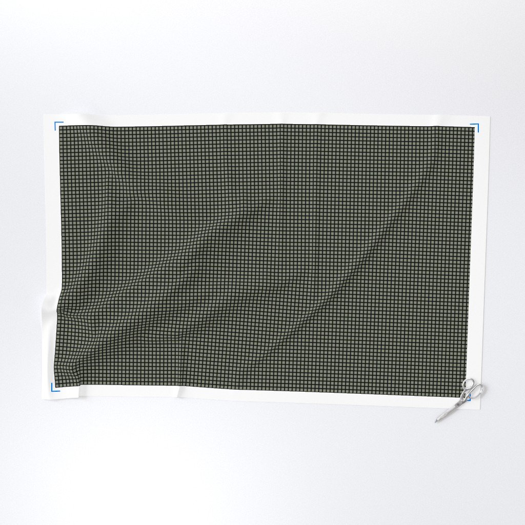 Classic Black and Sage Green 1/2 Inch Grid Fabric sage green fabric