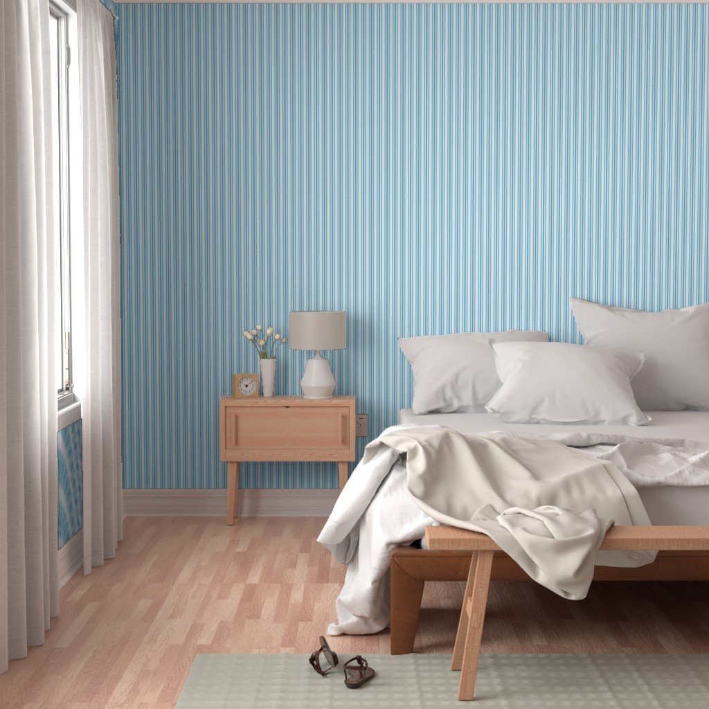 Trendy Large Blue Sky Pastel Blue French Mattress Ticking Double Wallpaper sky ticking wallpaper