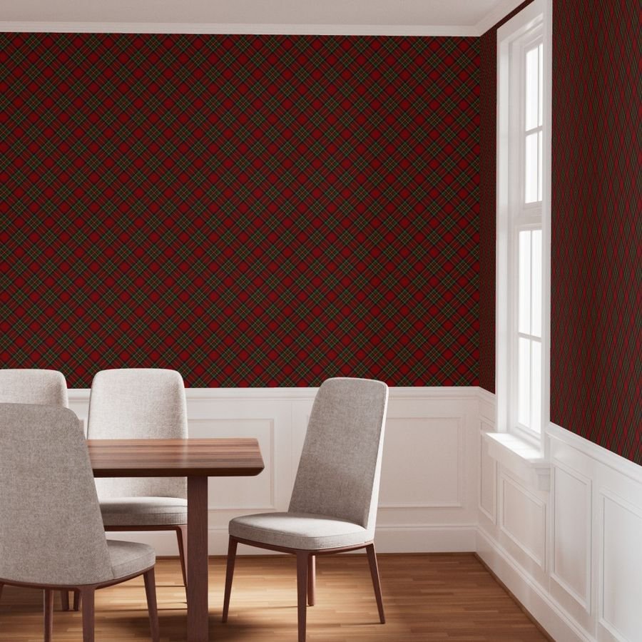 Royal Stewart Tartan Stuart Clan Plaid Tartan Wallpaper red plaid wallpaper