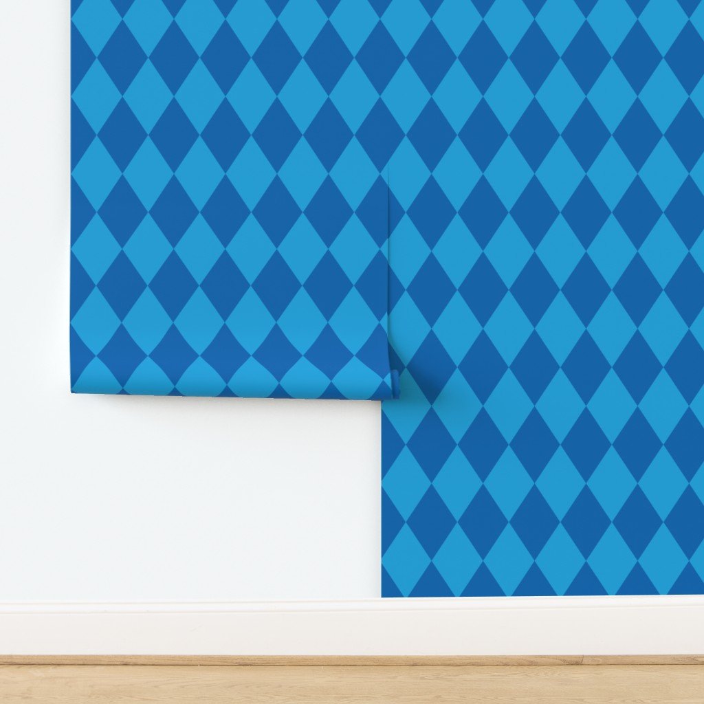 Oktoberfest 5 inch Bavarian Beer House Blue and Dark Blue Large Wallpaper design