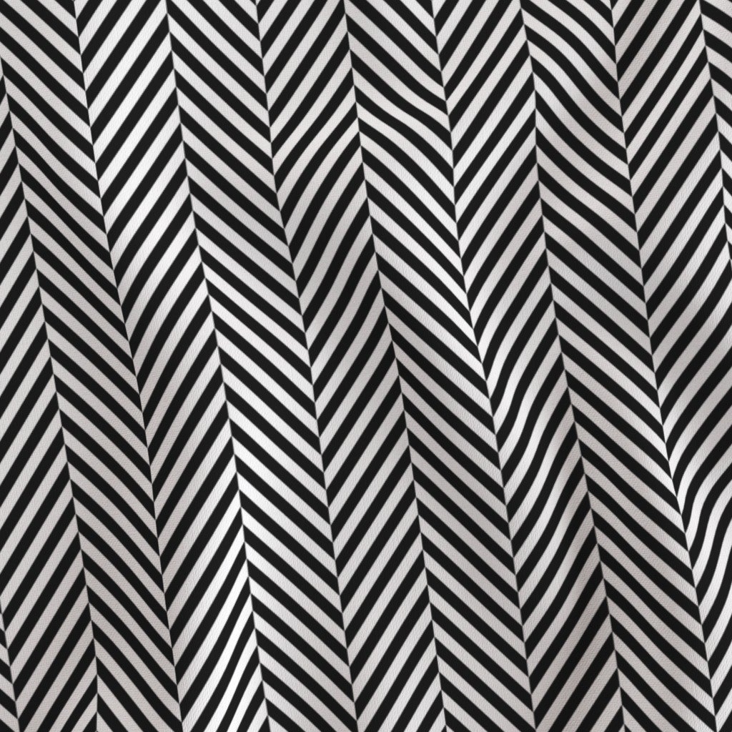Small Black and White Herringbone Pattern Fabric black and white fabric