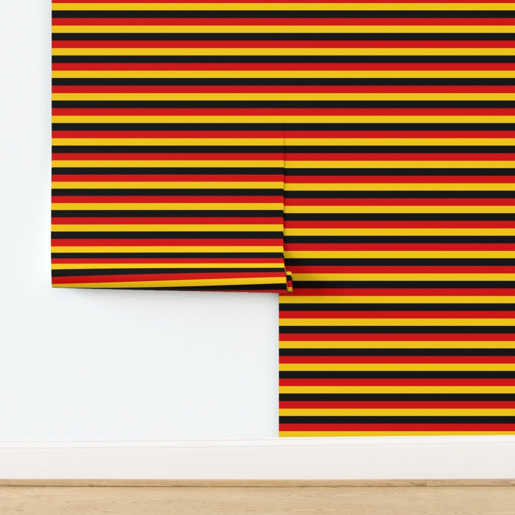 German Flag Colors Red Gold and Black 1 Inch Horizontal Stripes Home Styling Collection design