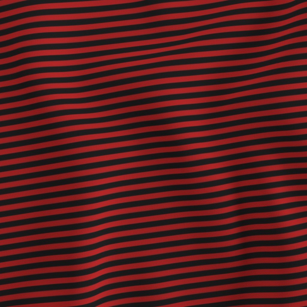 Halloween Holiday 1/4 inch Black and Blood Red Witch Stripes Fabric black stripe fabric