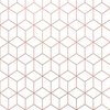 Large White and Faux Metallic Rose Gold Art Deco 3D Geometric Cubes