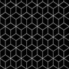 Large Black and Faux Metallic Silver Art Deco 3D Geometric Cubes