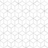 Large White and Faux Metallic Silver Art Deco 3D Geometric Cubes