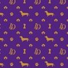 Louis Luxury Monogram Mini Dachsunds on WKC Purple and Gold