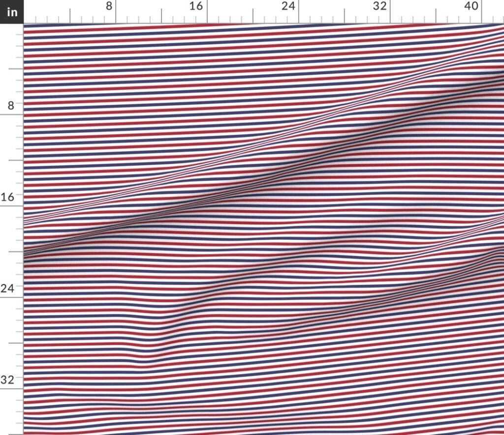 1/4 inch Flag Red White and Blue Alternating H Pin Stripes Fabric design