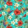 South Seas Aqua Hawaiian Tropical Rainforest Birds of Paradise