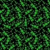 Small Bright Green Dancing Halloween Skeletons Scattered On Black