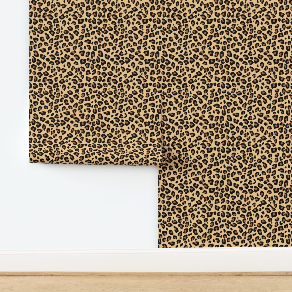 Large Classic Tan and Black Leopard Fur Spots Home Decor Collection design