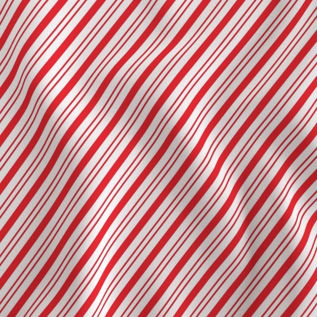 Small Classic Red Diagonal Christmas Candy Stripes Fabric candy cane fabric