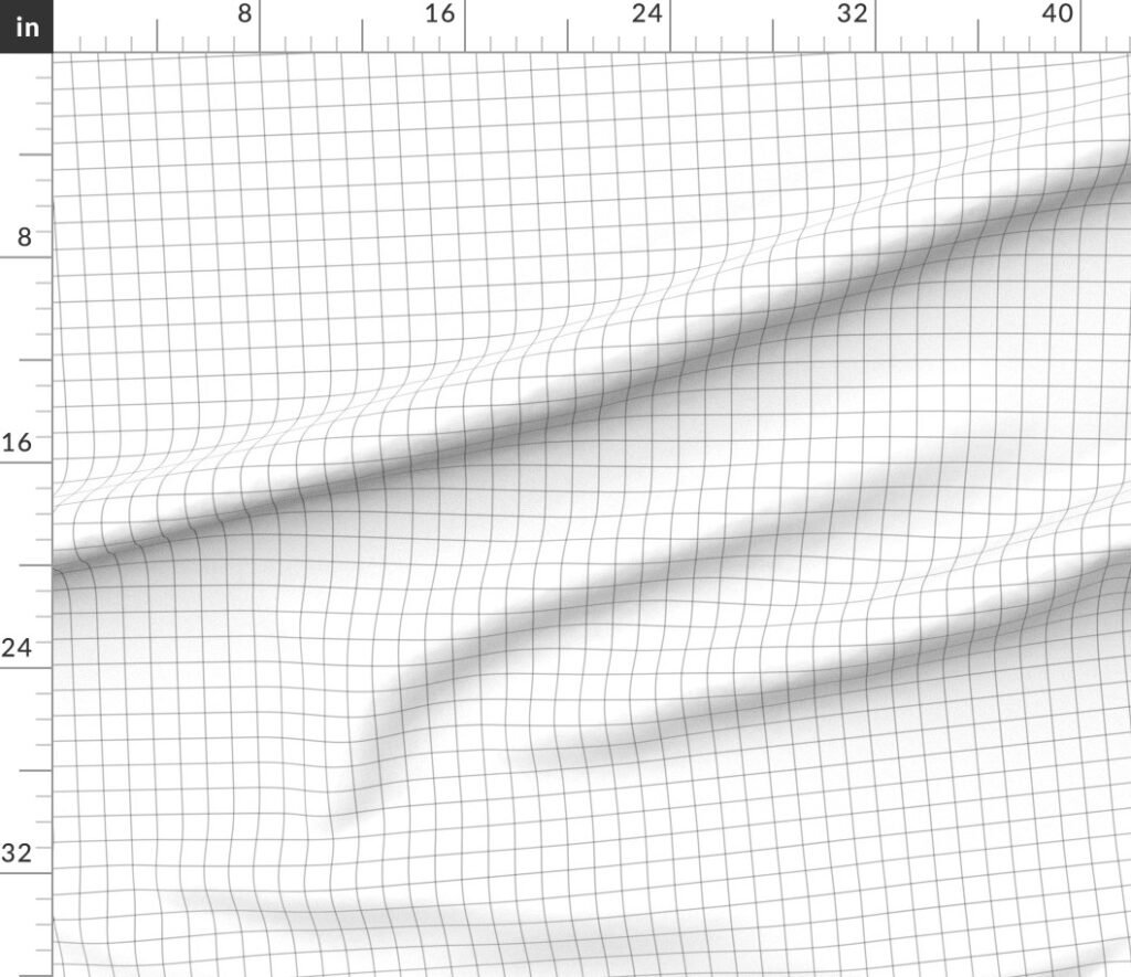 1 inch Black Grid Lines on White Fabric design