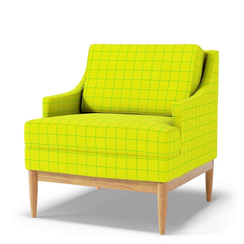 Green on Yellow on Lemon and Lime Grid 2 inch Fabric lemon and lime fabric