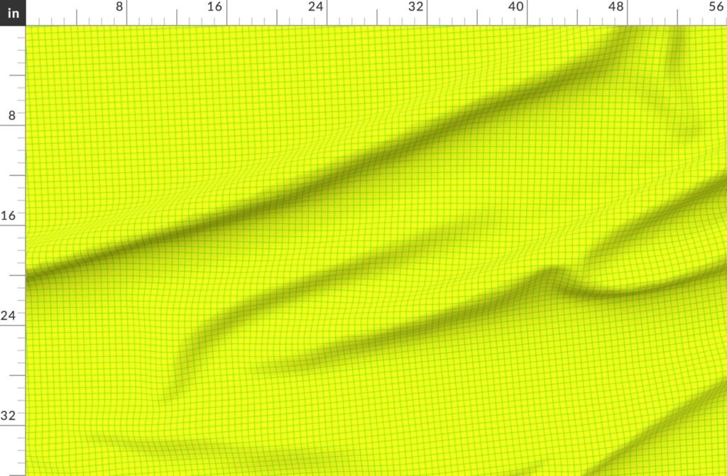 Green on Yellow on Lemon and Lime Grid 1/2 inch Fabric design