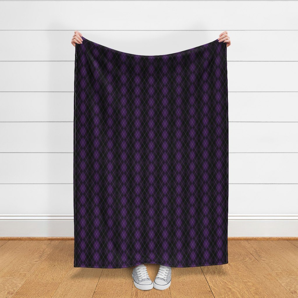 Dark Purple Argyle Diamond Check Fabric argyle diamond fabric