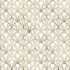 Crackled Cream Scallop Shells in Off White with Gold Art Deco Vintage Foil