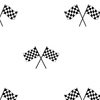 Small Black and White Classic Chequered Flags on White