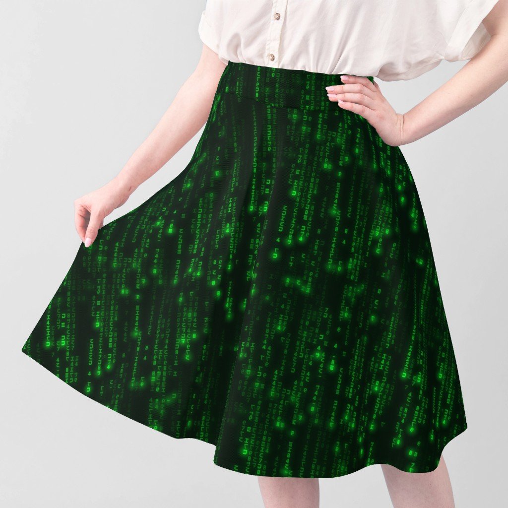 Bright Neon Green Digital Rain Computer Code Fabric computer code fabric