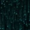 Neon Aqua Digital Rain Computer Code