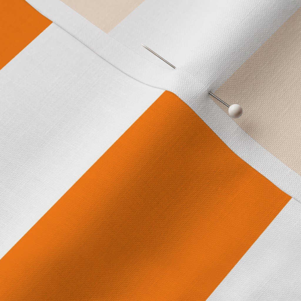 Florida Orange and White Horizontal Stripes Fabric florida horizontal s fabric